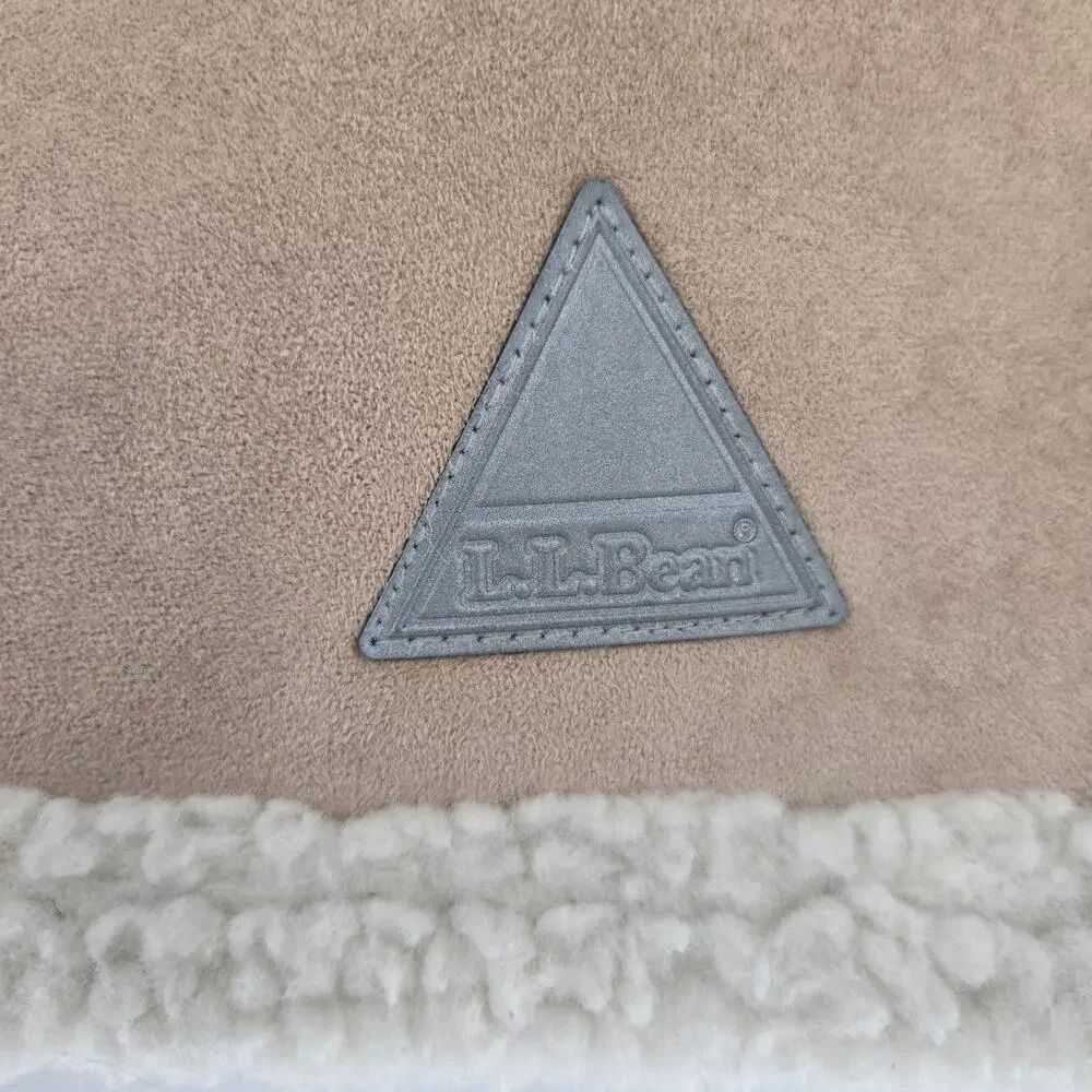 L.L.Bean Girls Vintage Tan Faux Suede Sherpa Lined Hooded Winter Coat XL - Picture 6 of 11